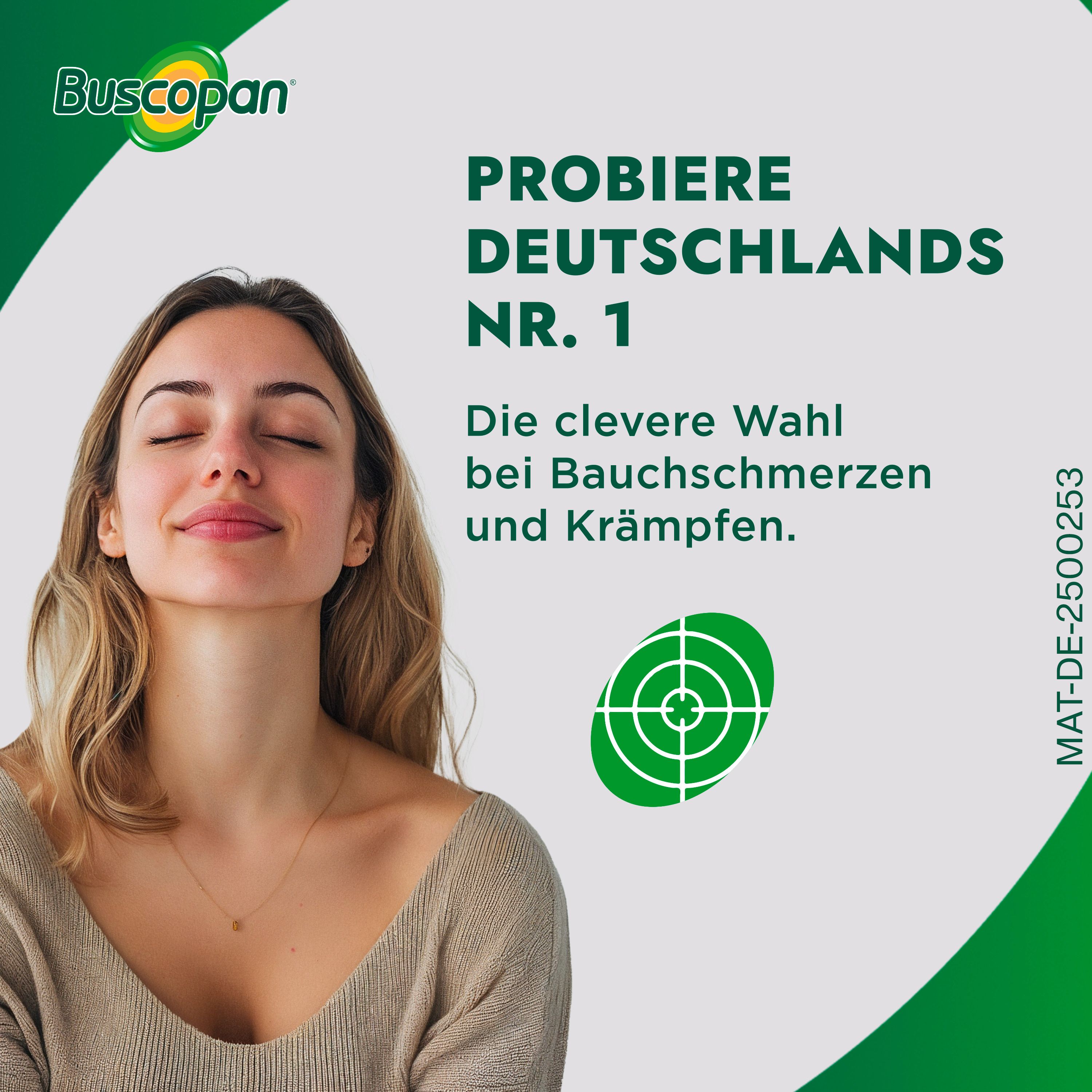 Buscopan Dragées mit Butylscopolamin bei leichten bis mäßig starken Bauchschmerzen und Bauchkrämpfen - schnelle Wirkung - Jetzt 10% mit dem Code nattermann10 sparen*