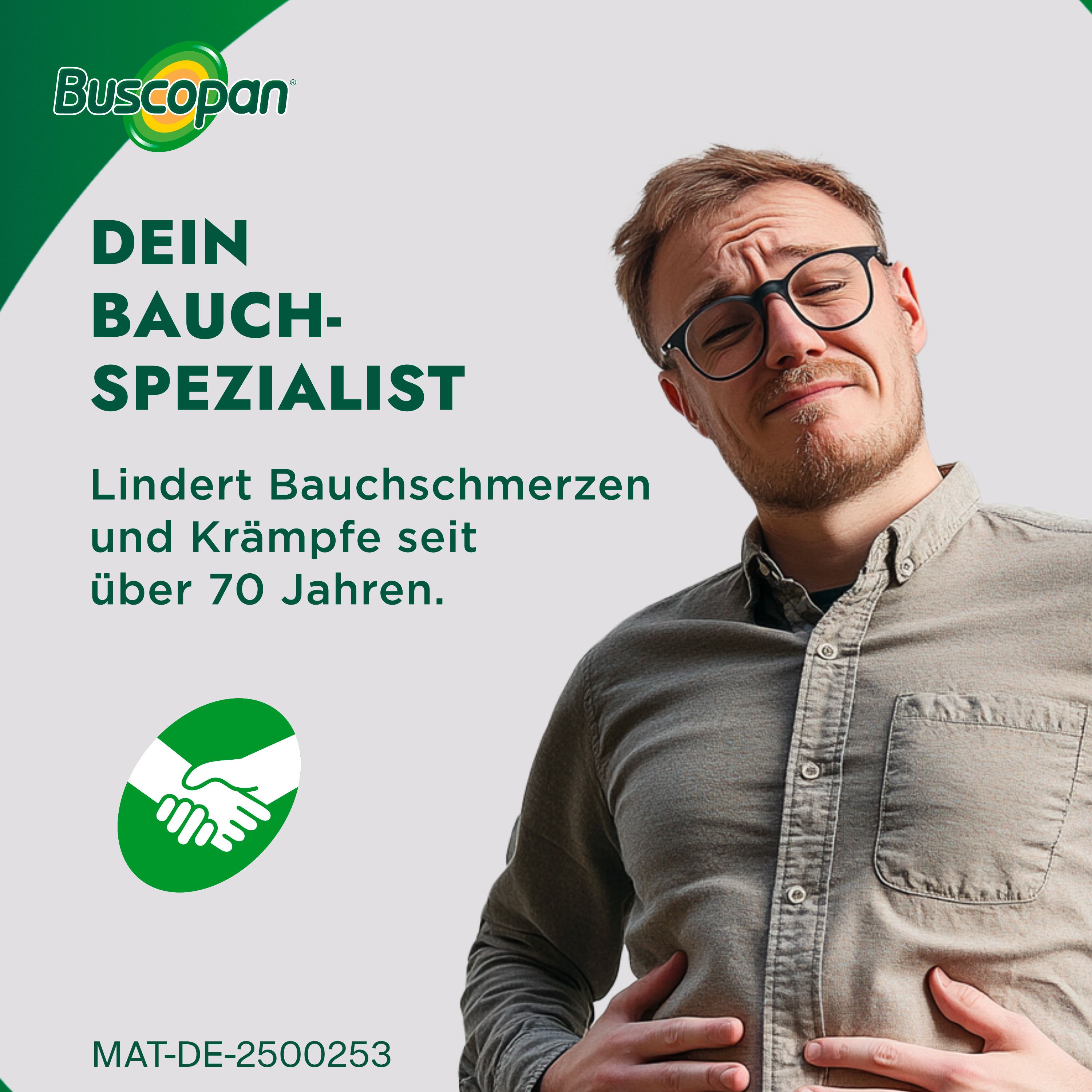 Buscopan Dragées mit Butylscopolamin bei leichten bis mäßig starken Bauchschmerzen und Bauchkrämpfen - schnelle Wirkung - Jetzt 10% mit dem Code nattermann10 sparen*