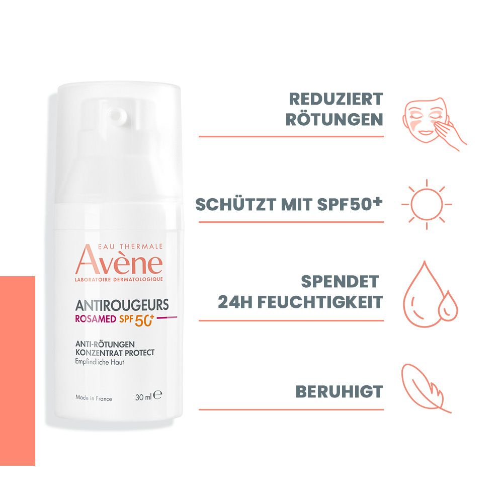 Antirougeurs Rosamed SPF50+ Anti-Rötungen Konzentrat Protect + Avène Antirougeurs Rosamed Konzentrat - für zu Rötungen und Rosazea neigende Haut