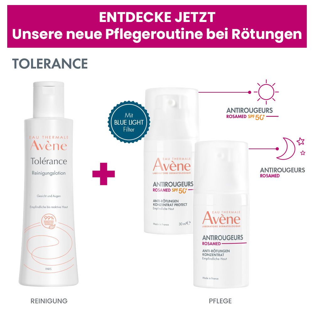 Antirougeurs Rosamed SPF50+ Anti-Rötungen Konzentrat Protect + Avène Antirougeurs Rosamed Konzentrat - für zu Rötungen und Rosazea neigende Haut