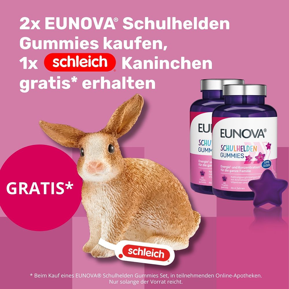 EUNOVA® Schulhelden Gummies mit Eisen und Erdbeergeschmack