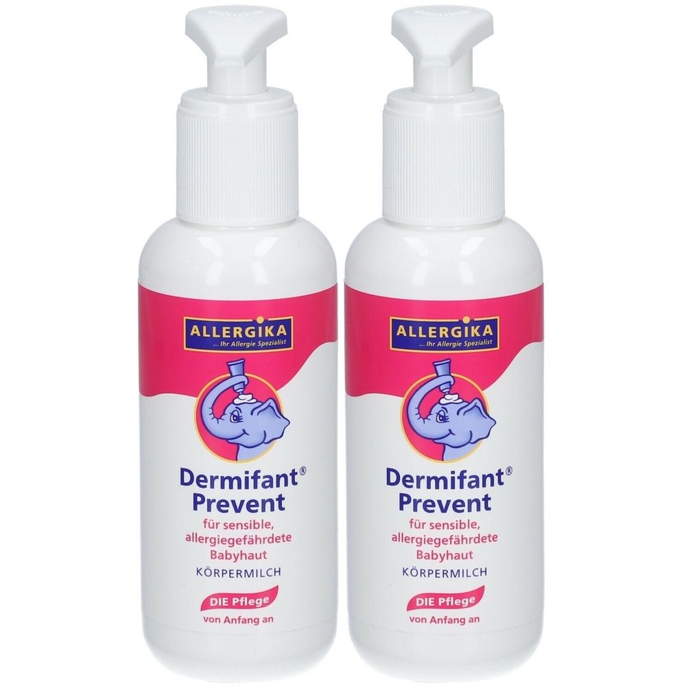 Dermifant® Prevent Körpermilch - Körpermilch für sensible, allergie-gefährdete Babyhaut, speziell entwickelt für Babys & Kids aus Allergiker-Familien. Zieht schnell ein.