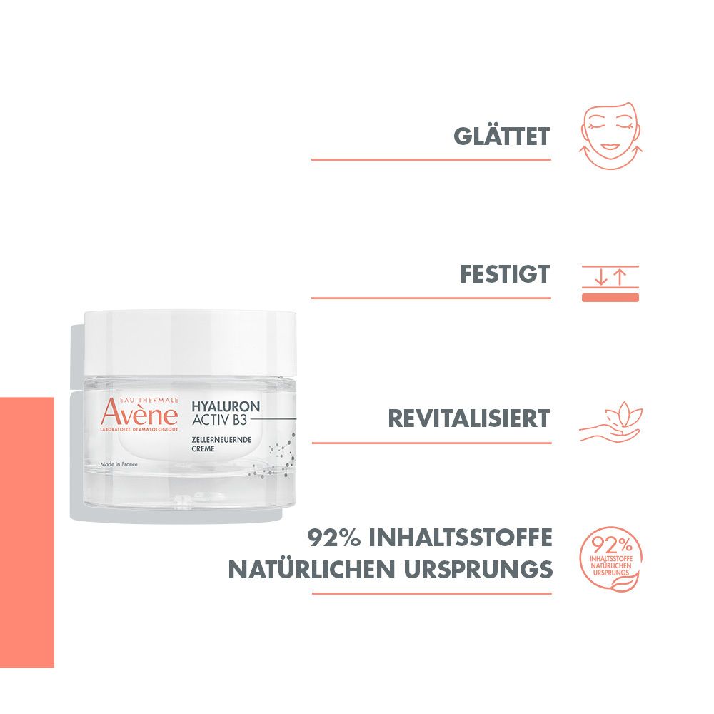 Avène Hyaluron Activ B3 Zellerneuernde Creme - Tagescreme mit Niacinamid + Avène Hyaluron Activ B3 Zellerneuernde Creme Nachfüllpack