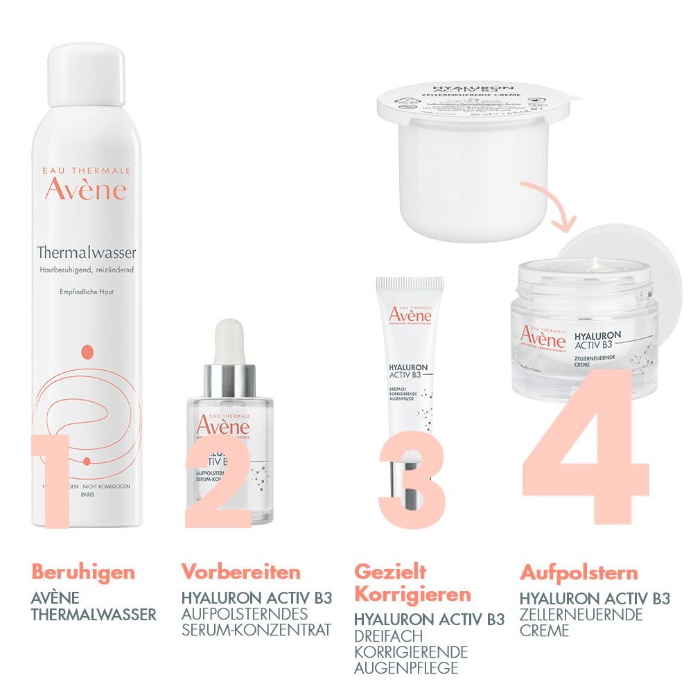 Avène Hyaluron Activ B3 Zellerneuernde Creme - Tagescreme mit Niacinamid + Avène Hyaluron Activ B3 Zellerneuernde Creme Nachfüllpack
