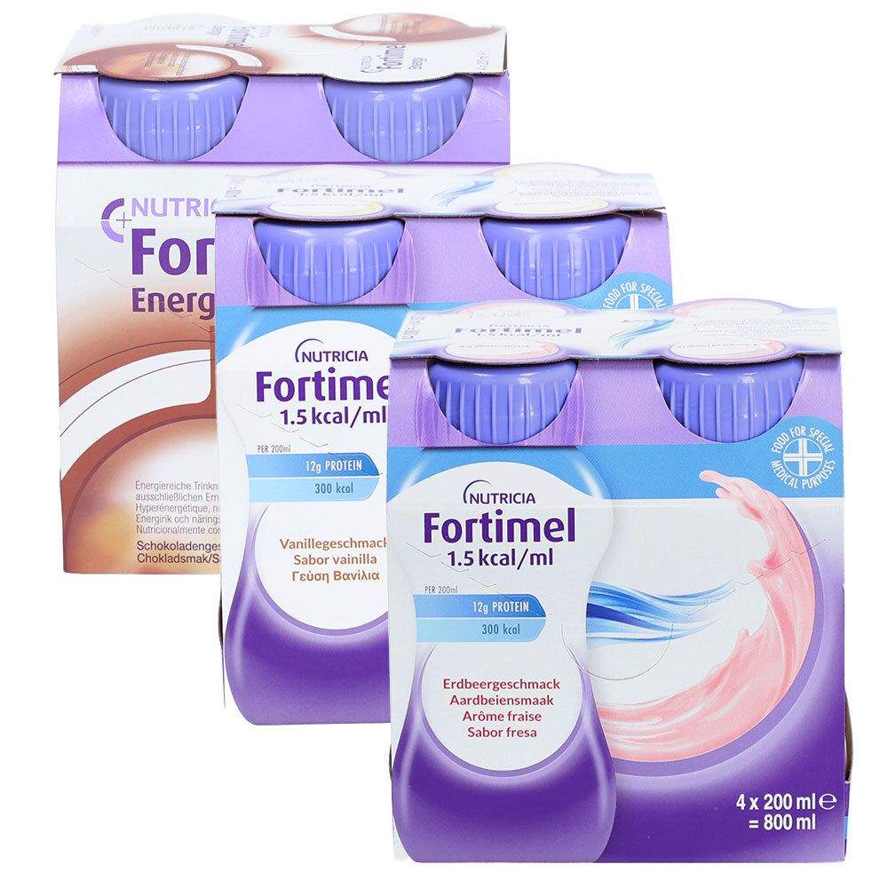 Fortimel® 1.5 kcal Schokolade + Fortimel® 1.5 kcal Erdbeere + Fortimel Best of Mischkarton