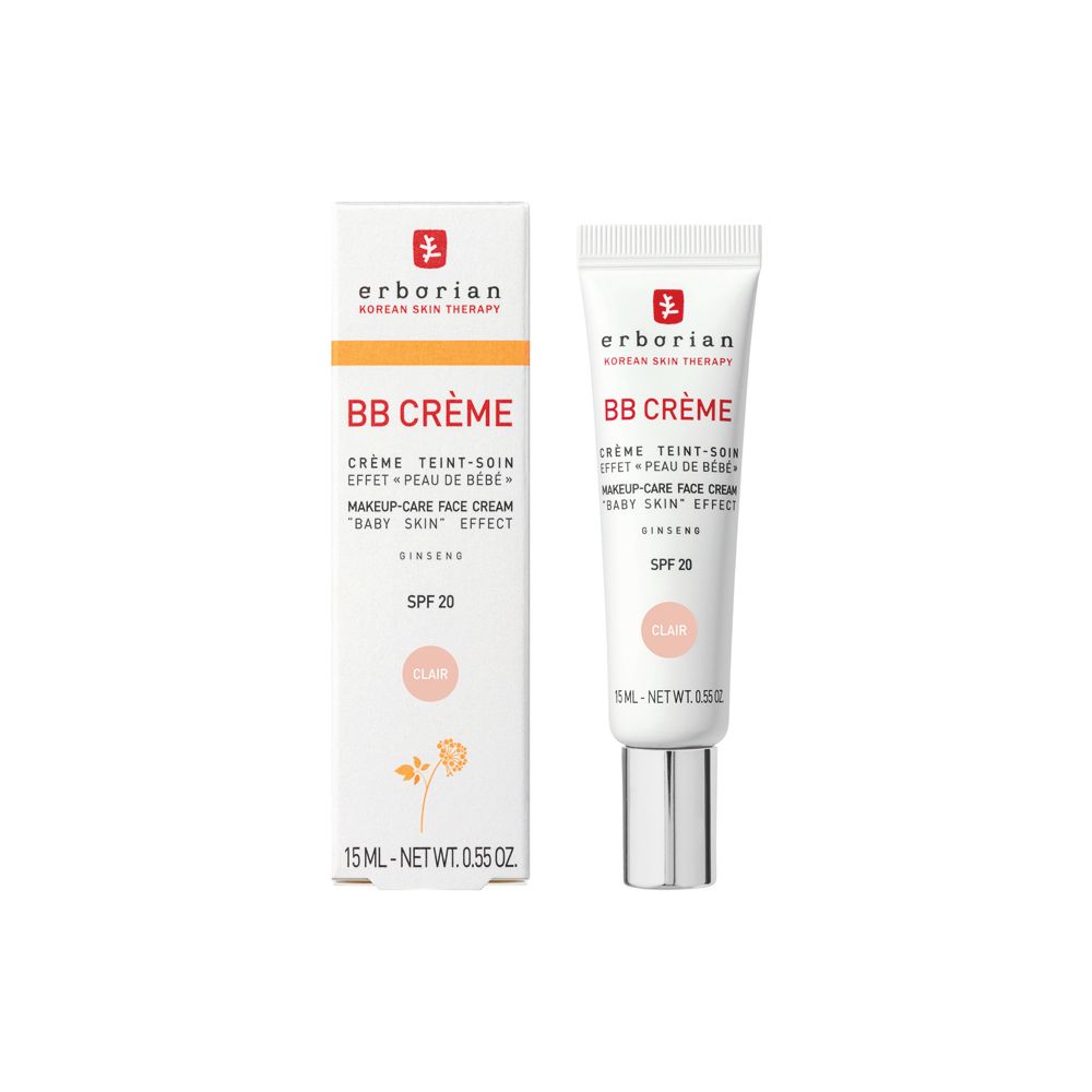 Erborian BB Creme Clair Tube und Verpackung, SPF 20.