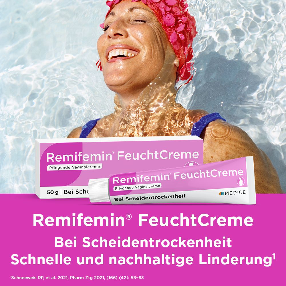 Remifemin FeuchtCreme Tube und Packung, 50g, bei Scheidentrockenheit.