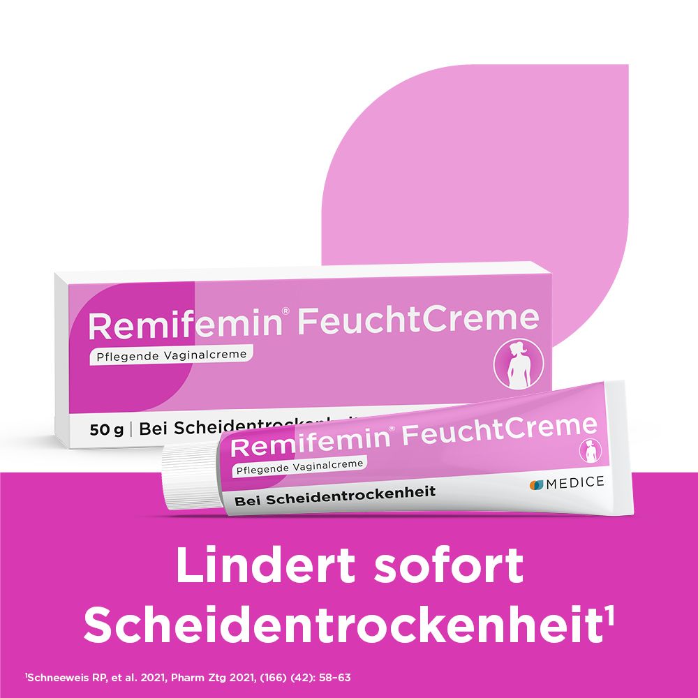 Remifemin FeuchtCreme Tube und Packung, 50g, pflegende Vaginalcreme.