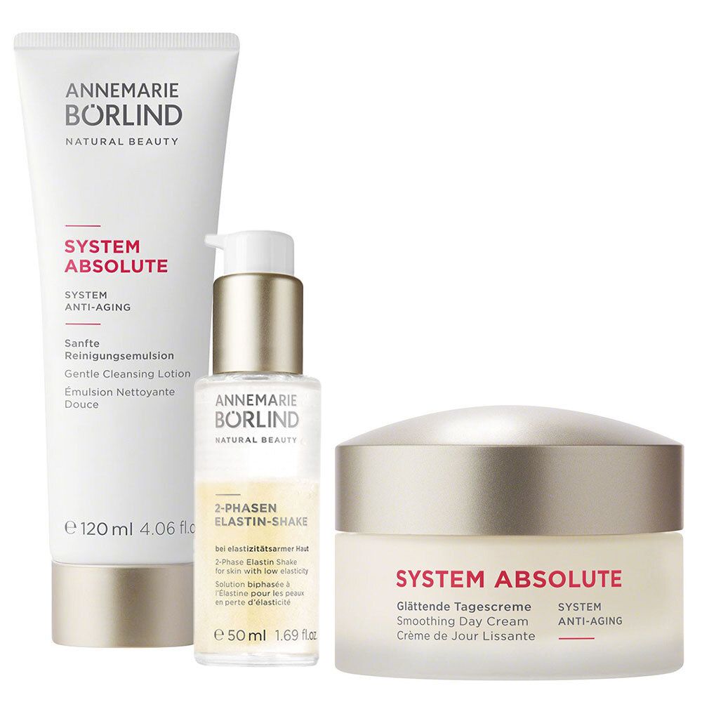 ANNEMARIE BÖRLIND 2-Phasen Elastin Shake + Sanfte Reinigungsemulsion + Regenerierende Tagespflege