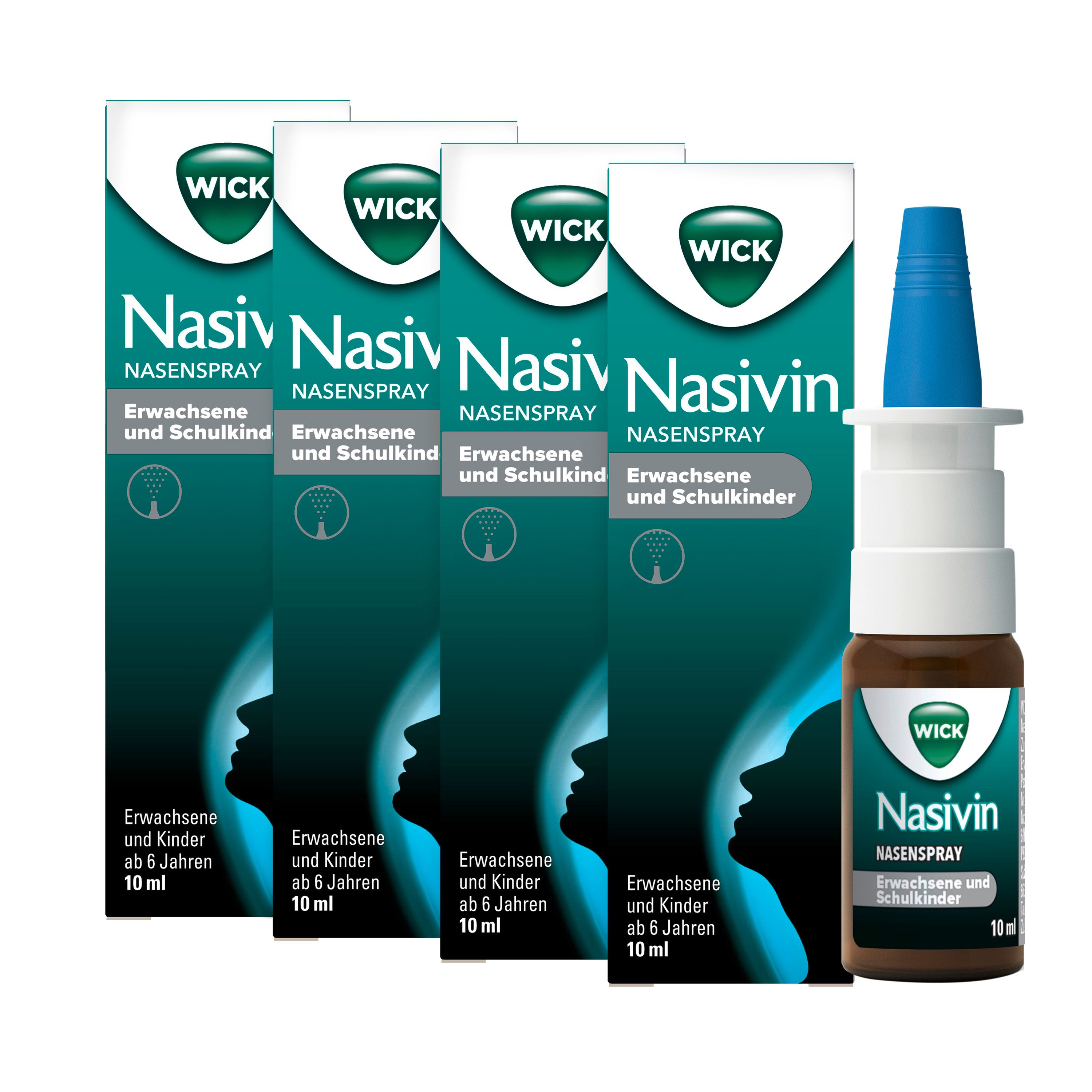 Wick Nasivin Nasenspray Erw./Schulkinder 0,5 mg/ml x4 4x10 ml