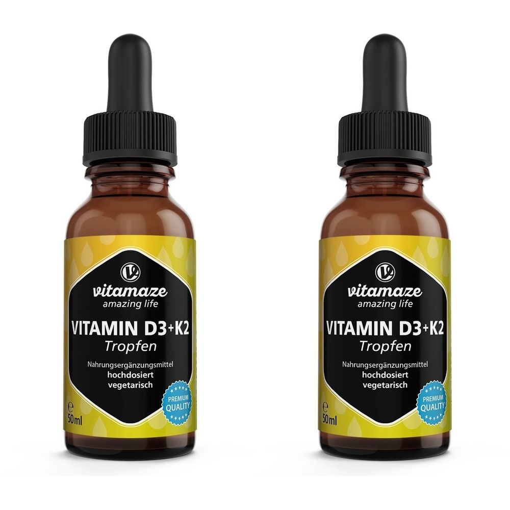 Vitamin D3 K2 1000Ie/10Ug x2 2x50 ml Tropfen