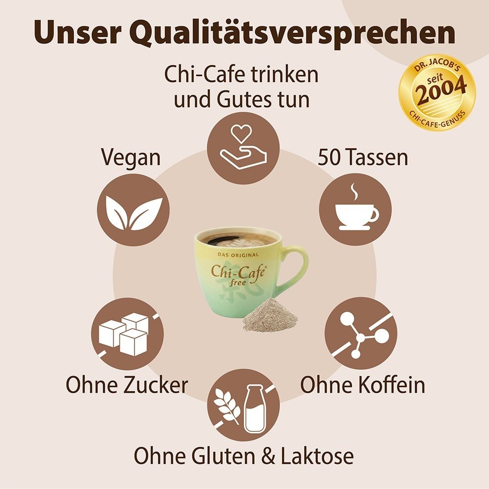 Chi-Cafe: Vegan, ohne Zucker, ohne Koffein, ohne Gluten & Laktose. Seit 2004.