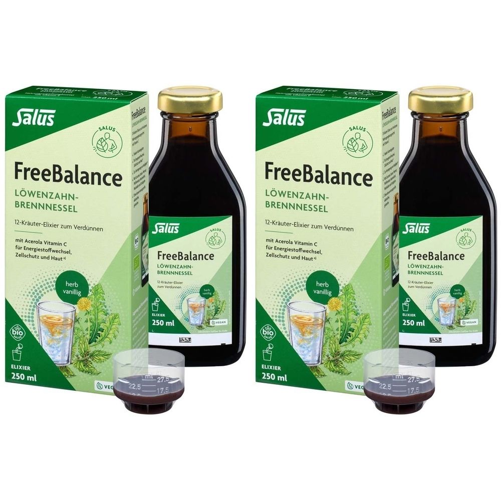Freebalance Löwenzahn-Brennnessel Elixier Bio 2x 2x250 ml