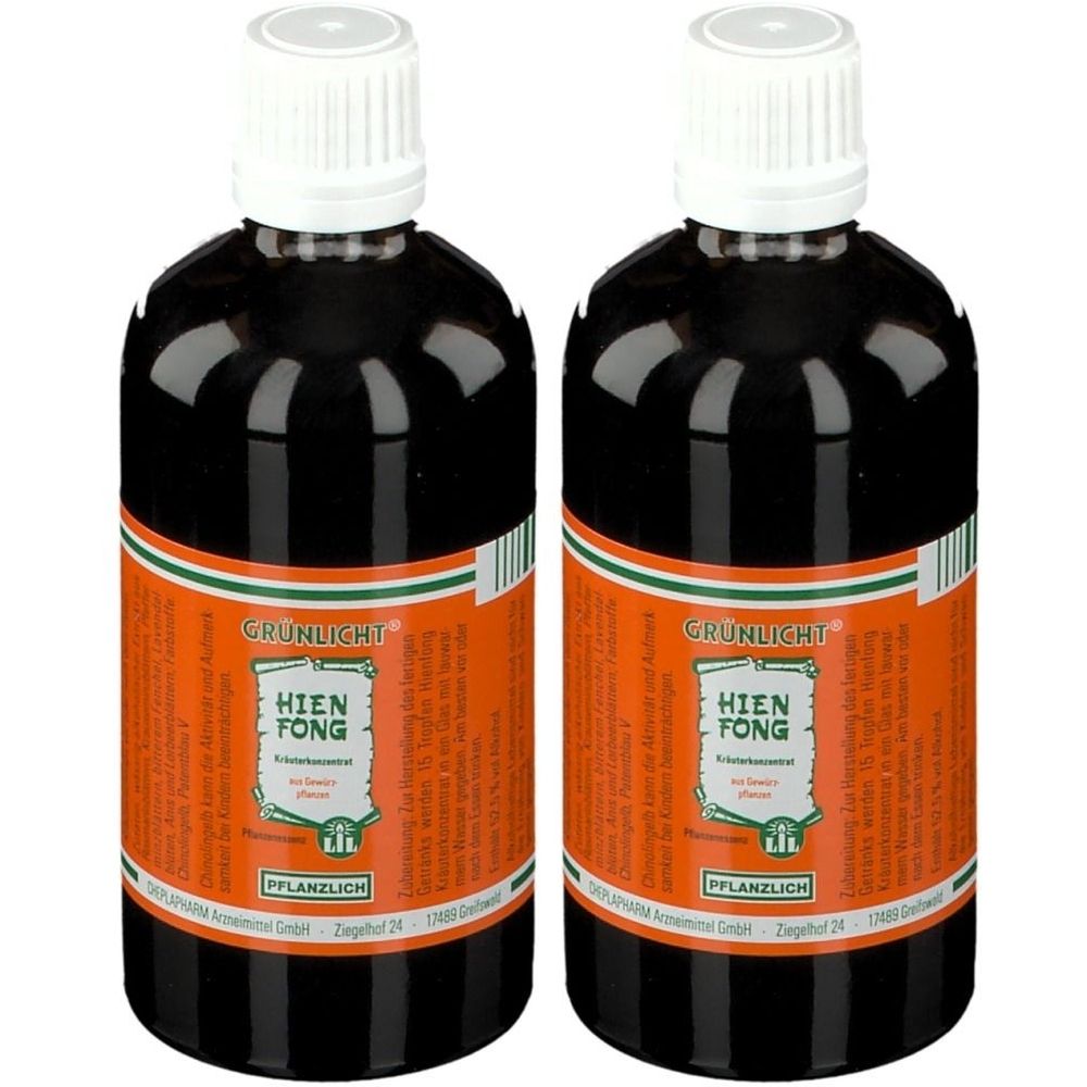 Grünlicht Hienfong Kräuterkonzentrat Tropfen 2x 2x100 ml