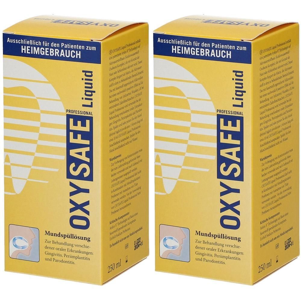 Oxysafe Liquid Prof.Mundspülung Zahnarzt Version 2x 2x250 ml Mundwasser