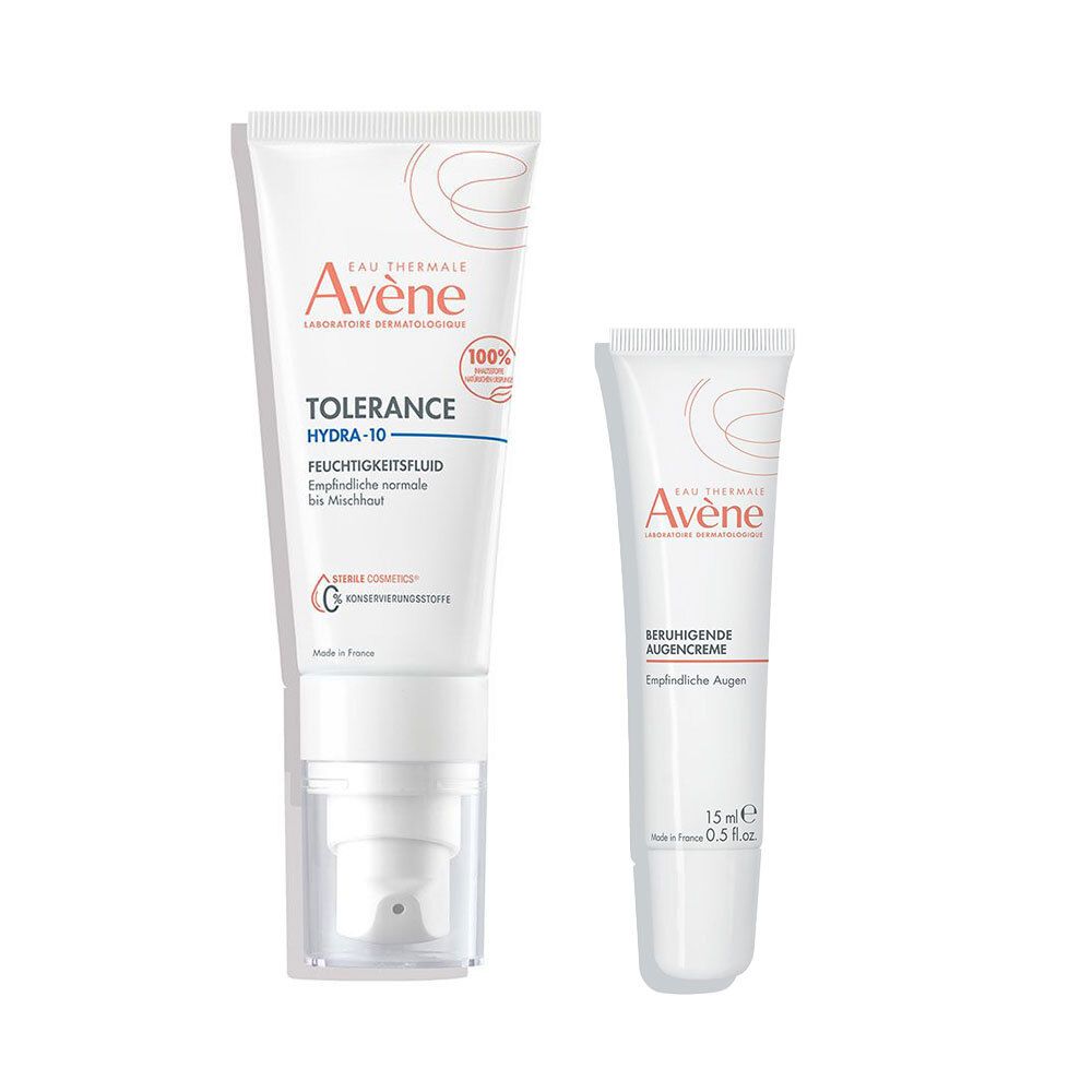 Avène Beruhigende Augencreme + Tolérance Hydra-10 Feuchtigkeitsfluid Set 1 St