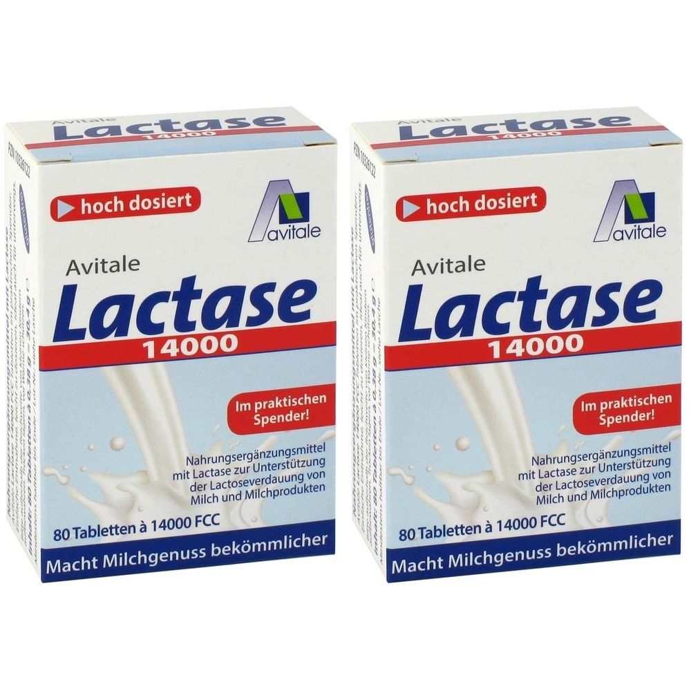 Lactase 14.000 FCC Tabletten im Spender 2x 2x80 St