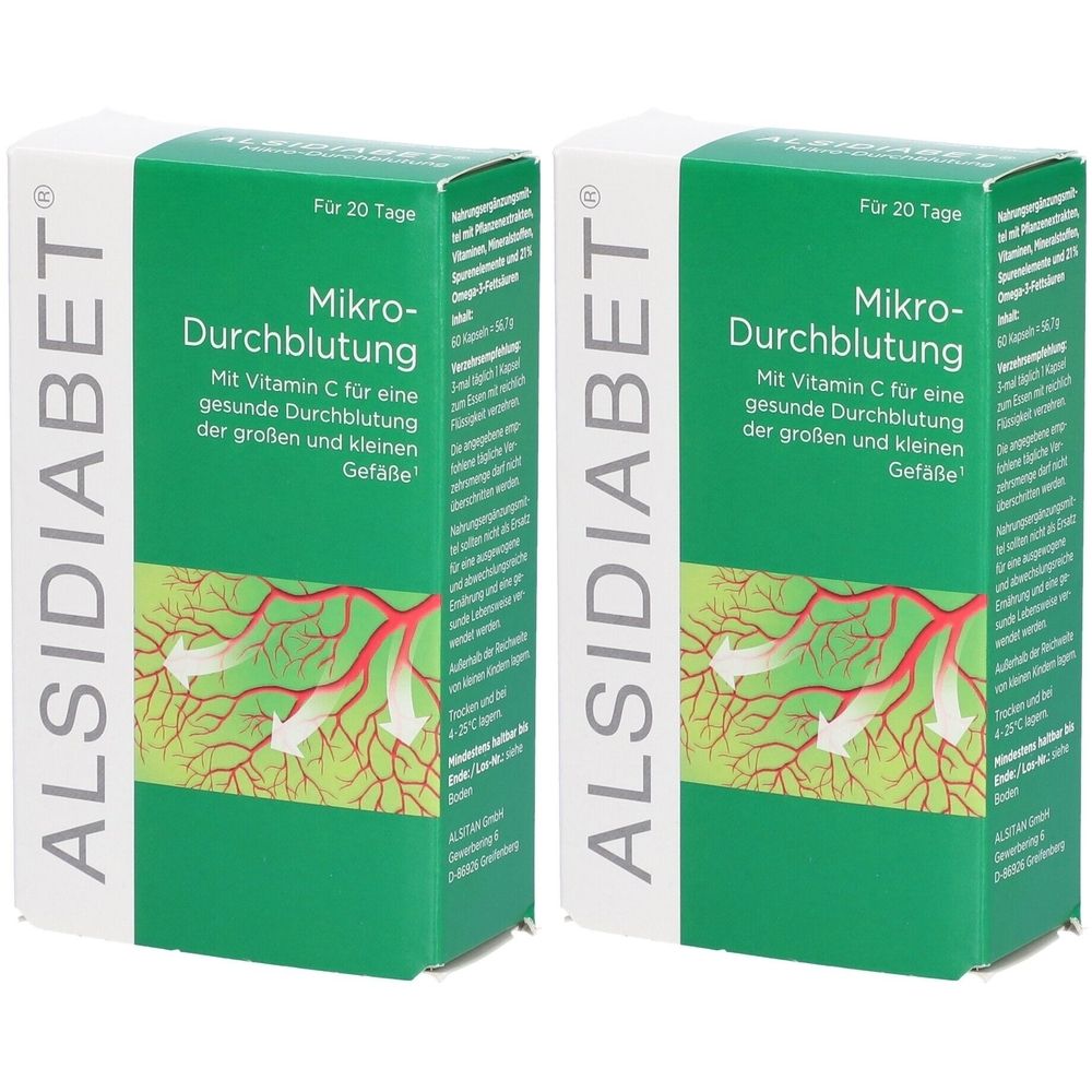 Alsidiabet Diabetiker Mikro Durchblutung Kapseln 2x 2x60 St