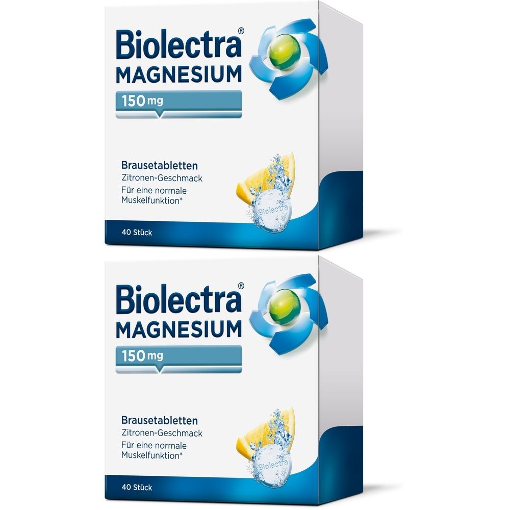Biolectra Magnesium 150 mg Zitrone Brausetabletten 2x 2x40 St