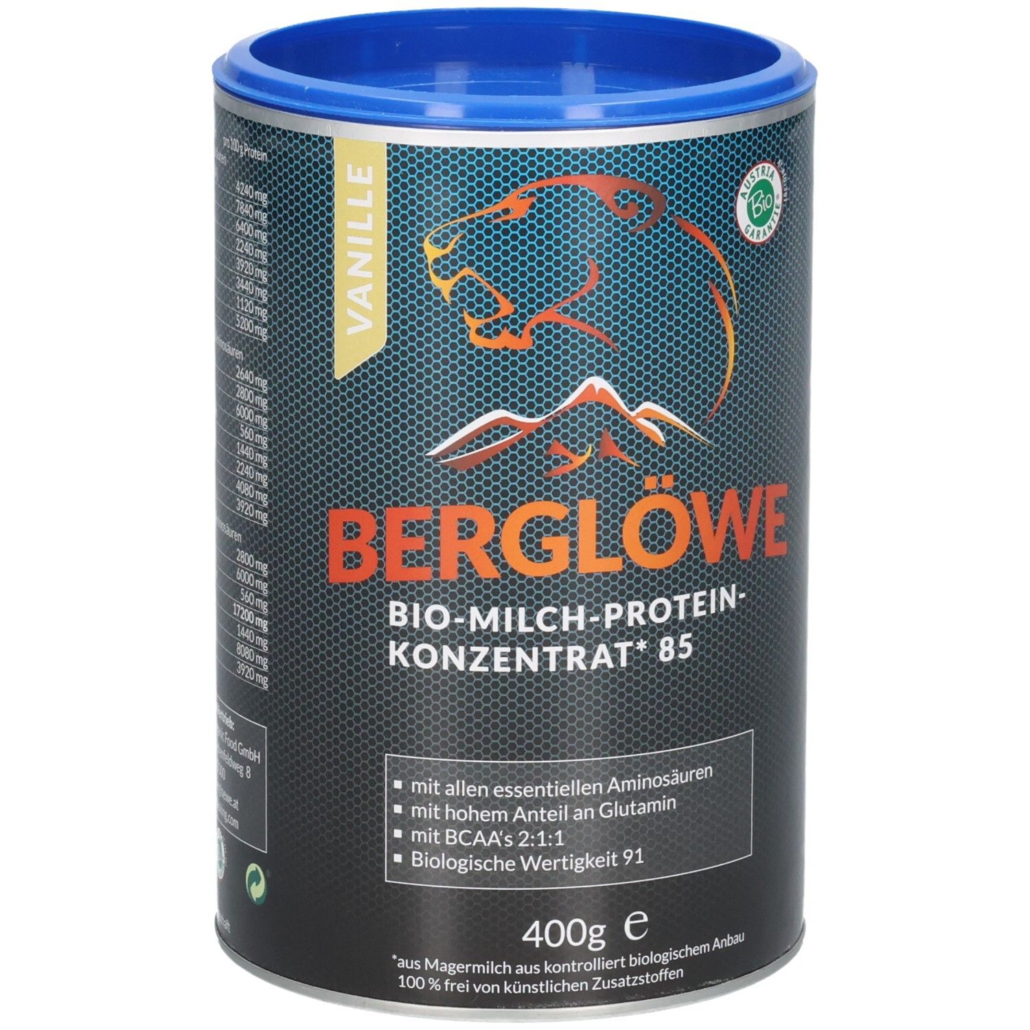 BIO Milchproteinkonzentrat 85 Vanille 400 g Konzentrat