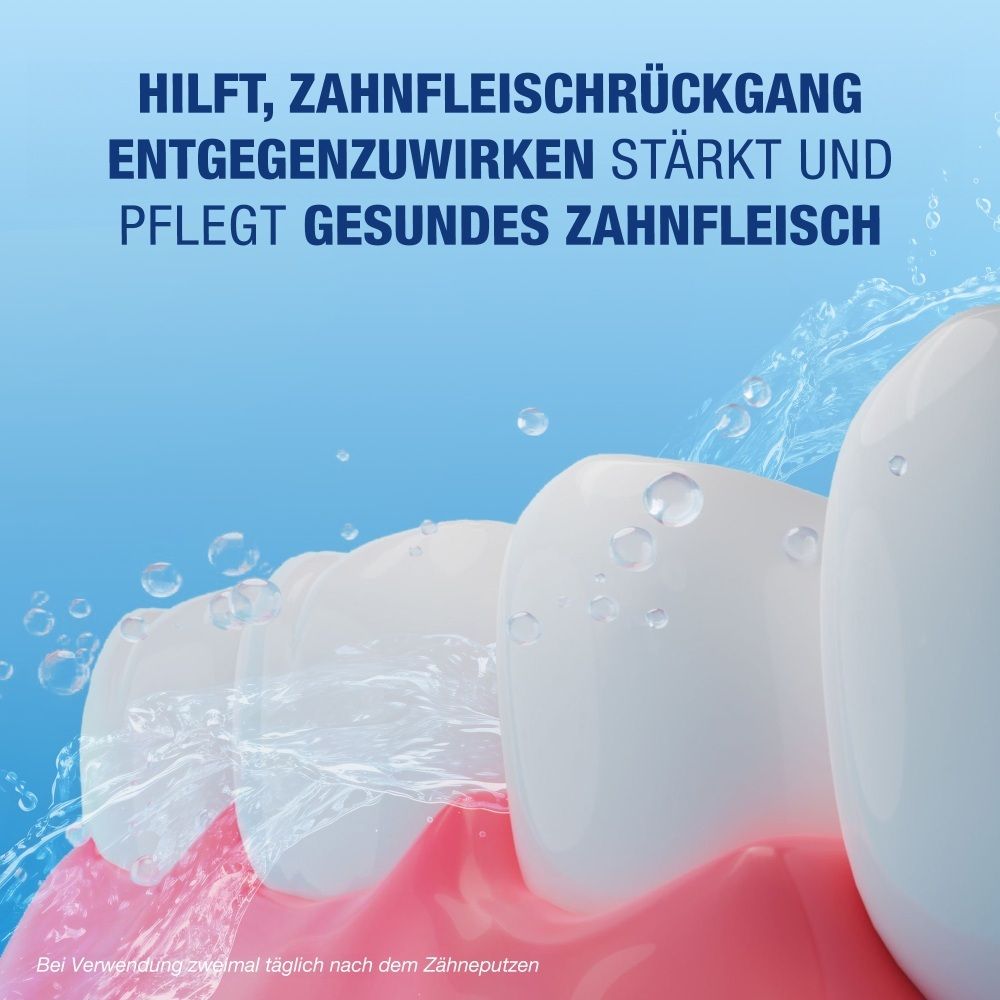 CB12 Mundspülung hilft, Zahnfleischrückgang entgegenzuwirken und pflegt gesundes Zahnfleisch.
