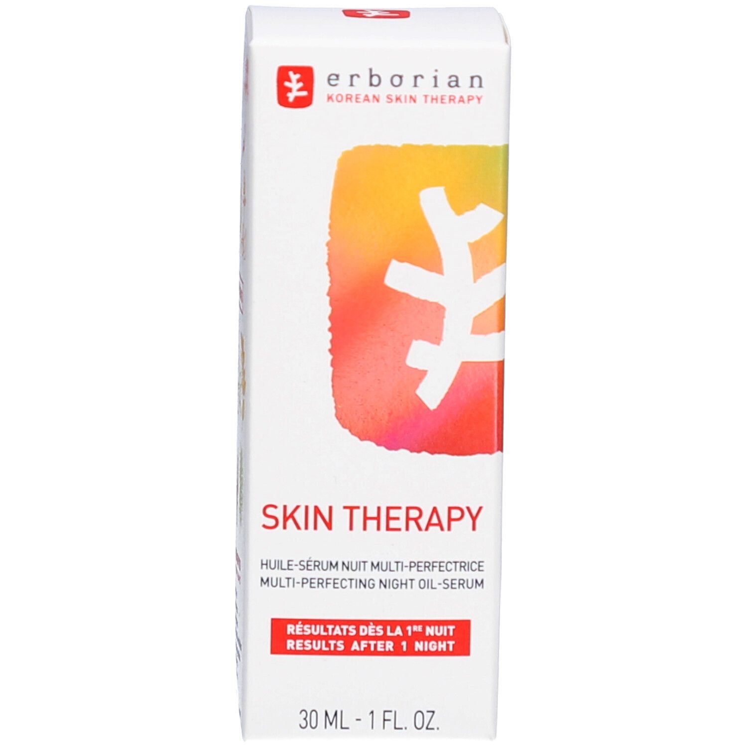 Braune Glasflasche mit Pipettenverschluss, Erborian Skin Therapy Oil.