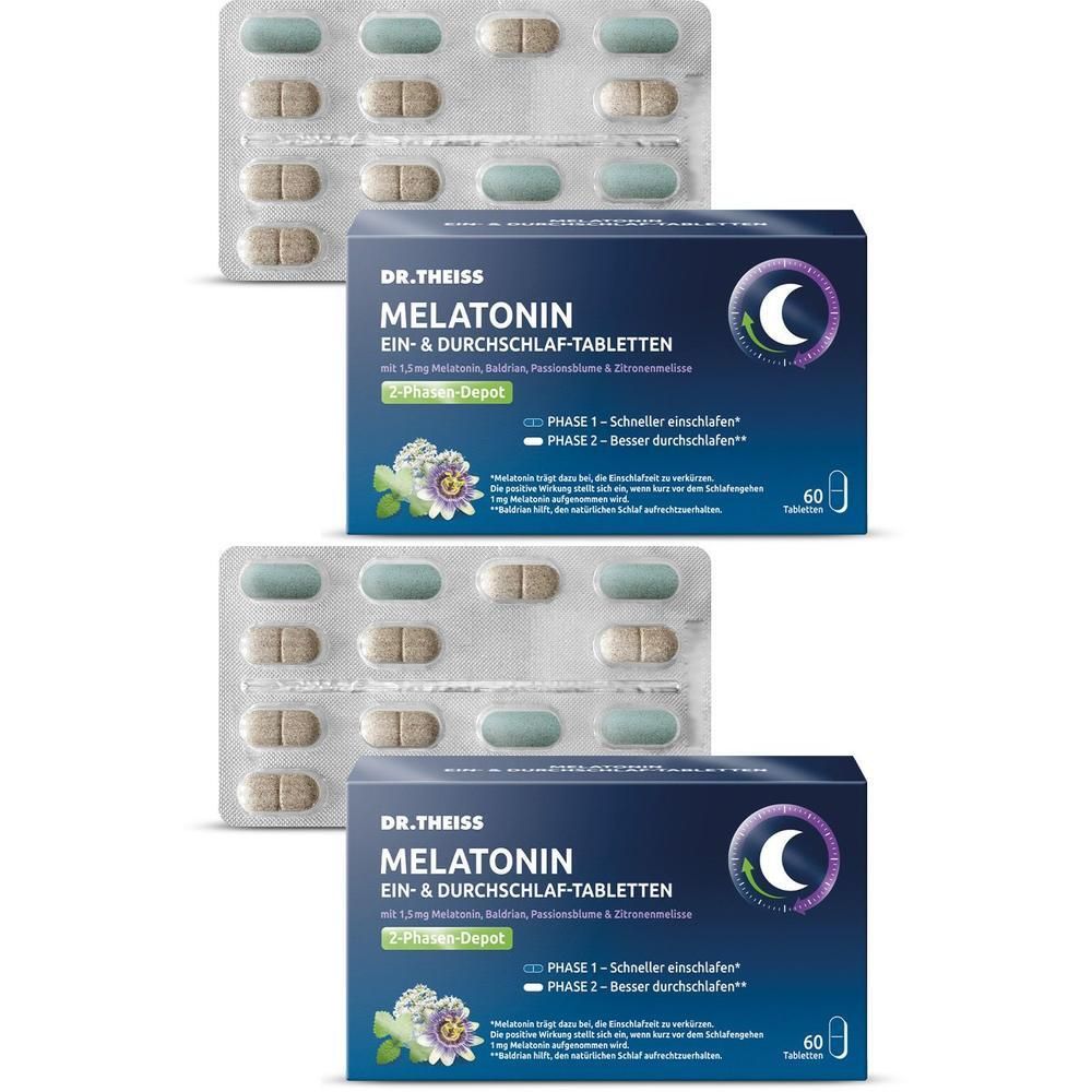 Dr.theiss Melatonin Ein- & Durchschlaf-Tabletten 2x 2x60 St Tabletten