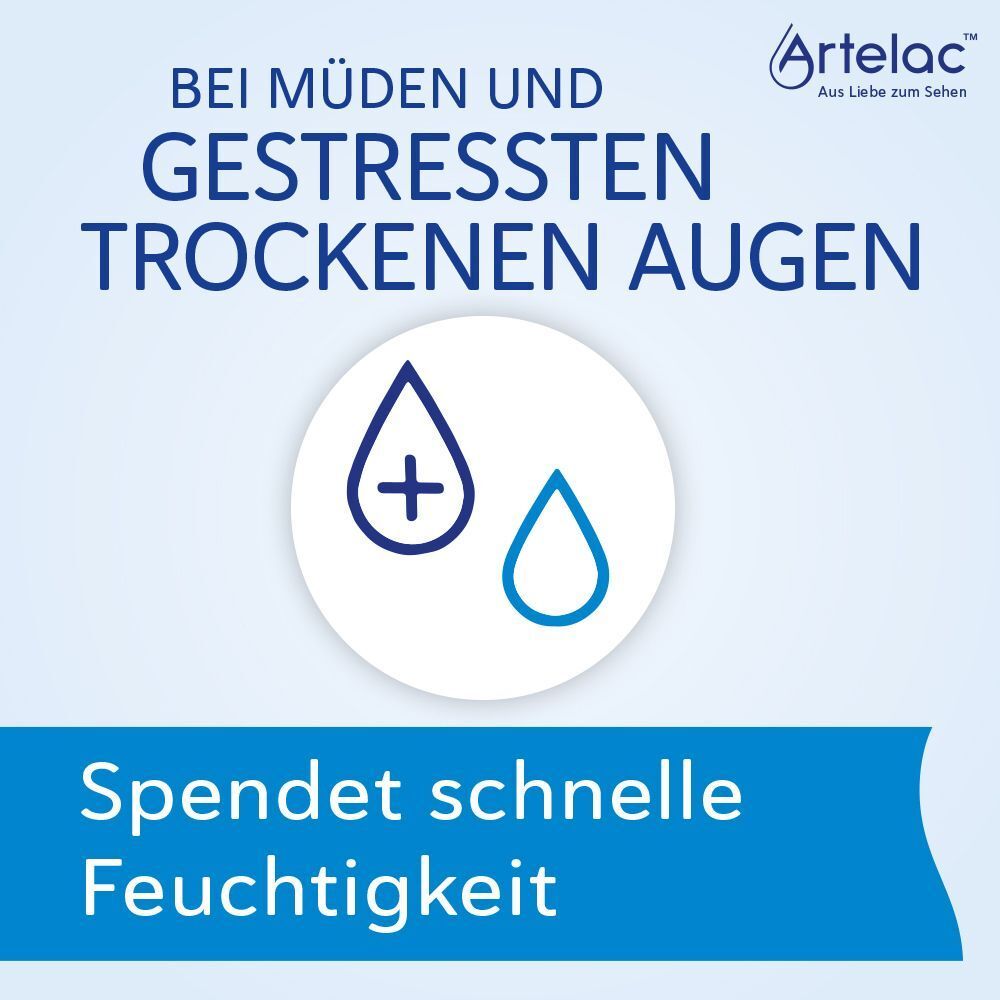 Artelac® Splash EDO® Augentropfen für müde, gestresste, trockene Augen. Schnelle Befeuchtung.