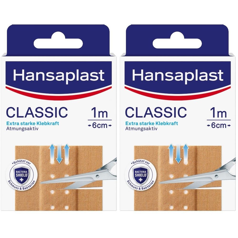 Hansaplast Classic Pflaster 6 cmx1 m 2x 2x1 St
