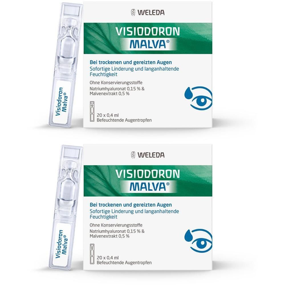 Visiodoron Malva Augentropfen in Einzeldosispipet. 2x 2x20x0,4 ml Einzeldosispipetten
