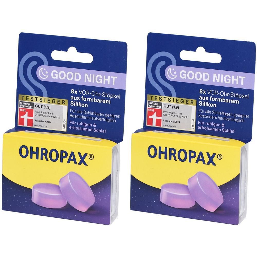 Ohropax Good Night Silikon Vor-Ohr Stöpsel 2x 2x8 St
