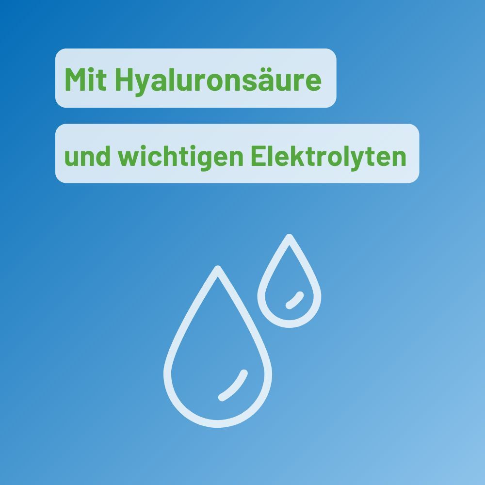 Symbol für Hyaluronsäure und wichtige Elektrolyte.