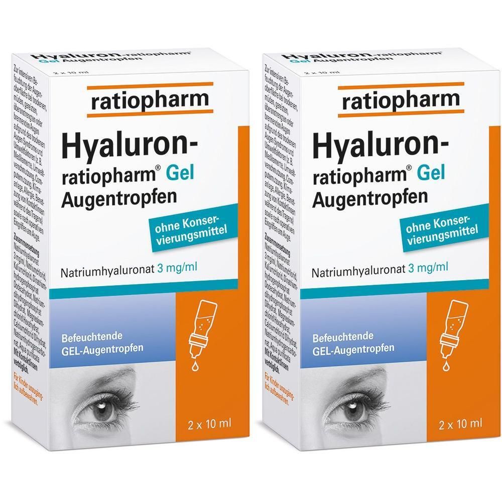 Hyaluron-Ratiopharm Gel Augentropfen 2x 2x2x10 ml