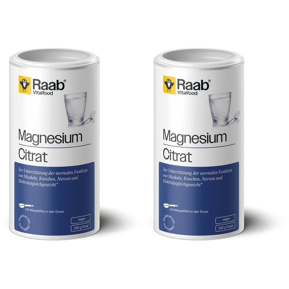Raab Vitalfood Magnesiumcitrat Pulver 2x 2x340 g