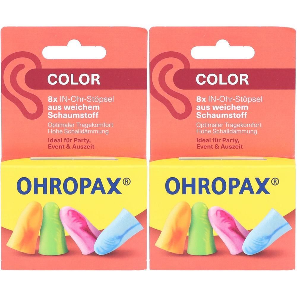Ohropax color Schaumstoff In-Ohr Stöpsel 2x 2x8 St