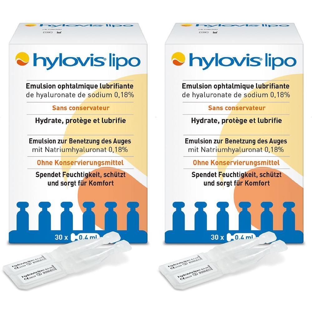 Hylovis lipo Augentropfen Einzeldosispipetten 2x 2x30x0,4 ml