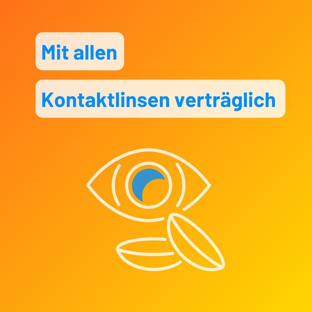 Symbol eines Auges und Kontaktlinsen. Verträglich mit allen Kontaktlinsen.