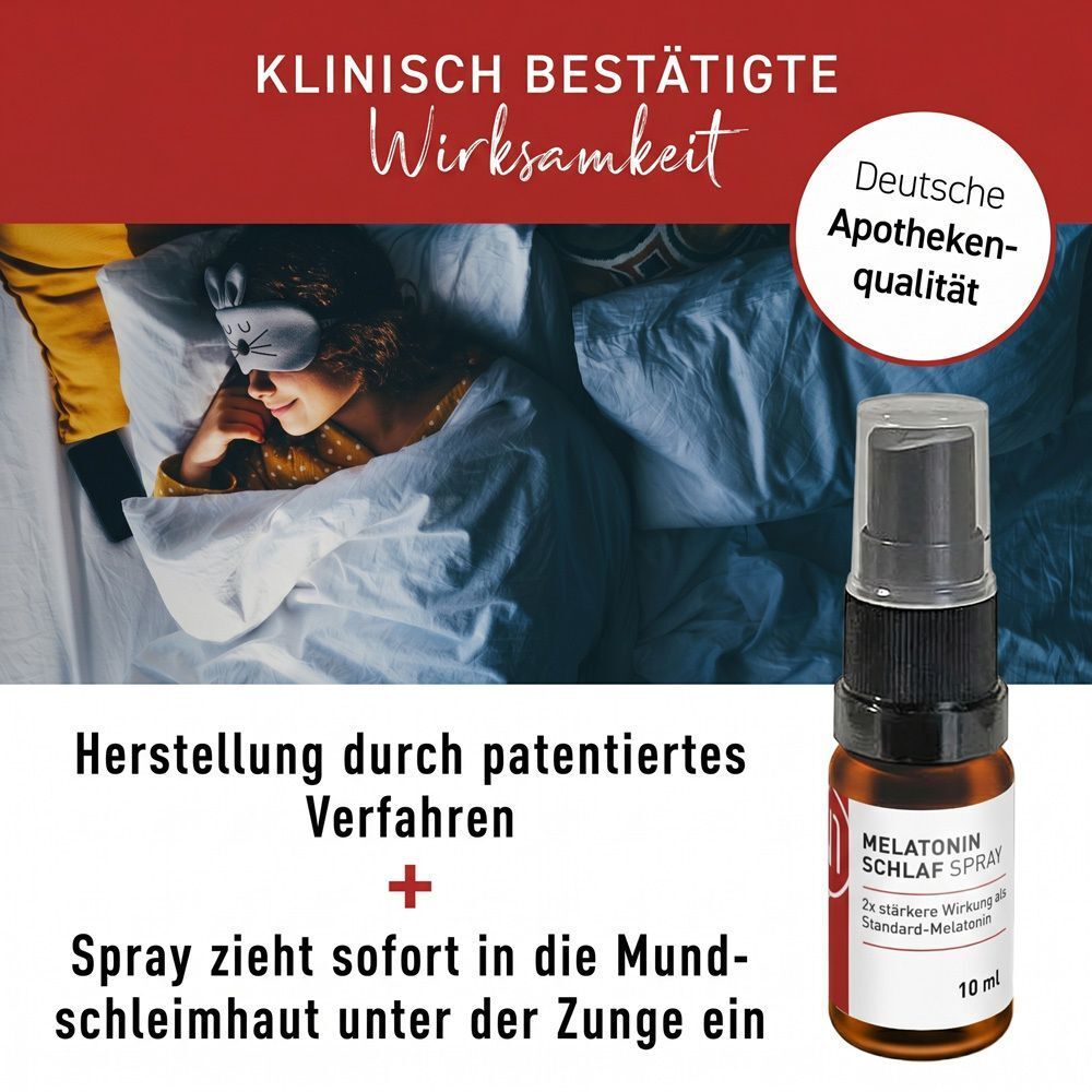 Klinisch bestätigte Wirksamkeit. Deutsche Apotheken-Qualität. Frau schläft.
