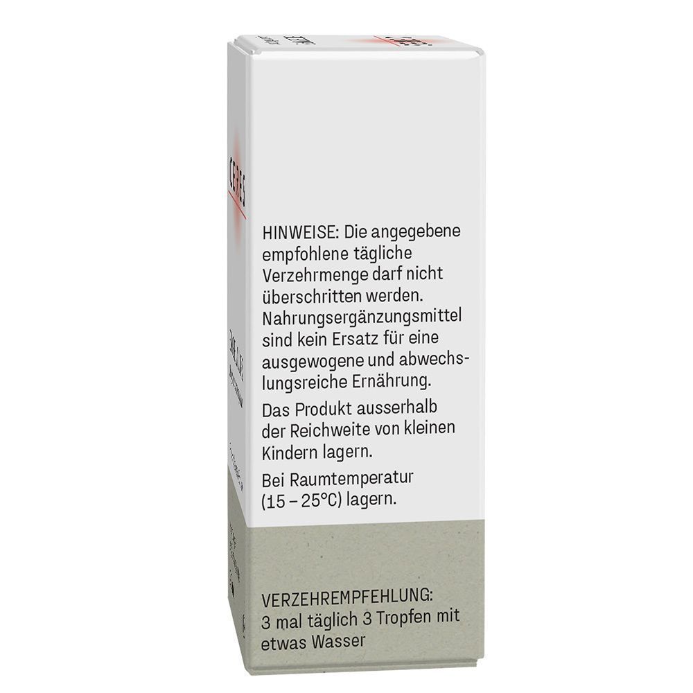 Seitenansicht der CERES Wilde Karde Verpackung mit Hinweisen zur Lagerung und Anwendung.