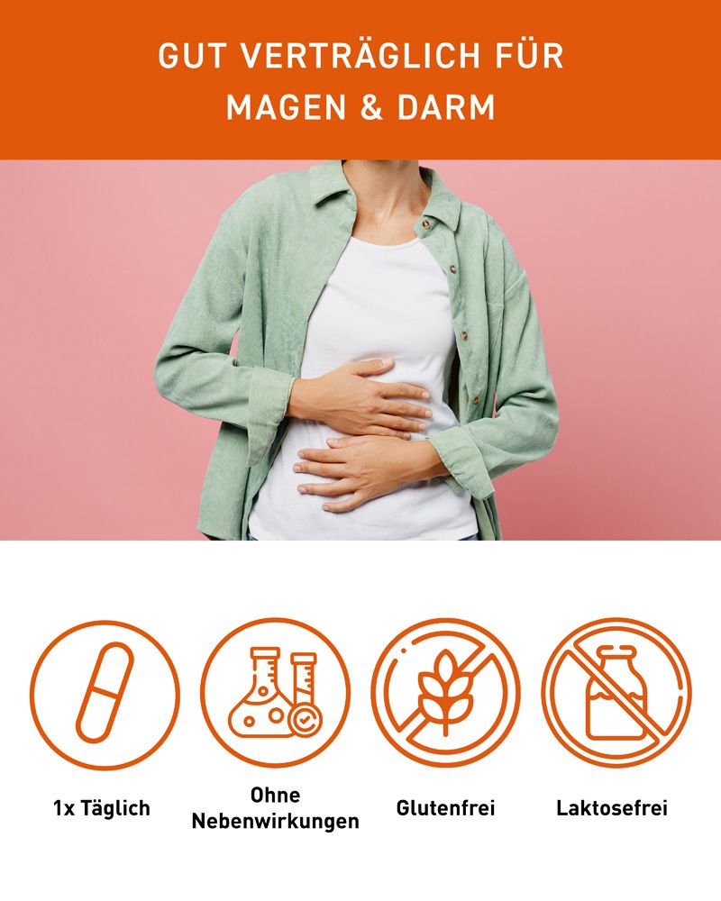 N1 Eisentabletten: Gut verträglich für Magen & Darm. 1x täglich, ohne Nebenwirkungen, glutenfrei, laktosefrei.