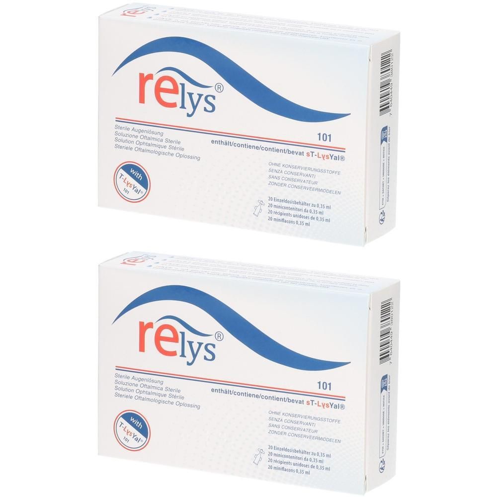 Relys Augentropfen Einmaldosen 2x 2x20x0,35 ml Einzeldosispipetten