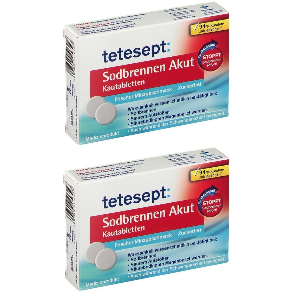 Tetesept Sodbrennen Akut Kautabletten 2x 2x20 St