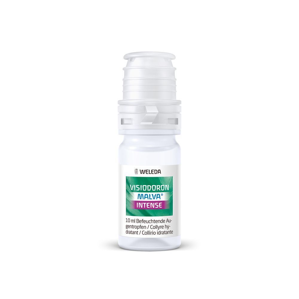 Weleda Visiodoron Malva Intense Augentropfen Flasche. 10 ml. Ohne Konservierungsstoffe. Mit Hyaluronsäure.