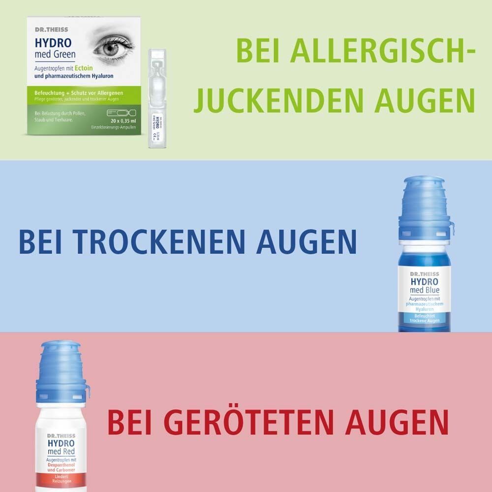 DR. THEISS Hydro med Green für allergisch-juckende, trockene und gerötete Augen.