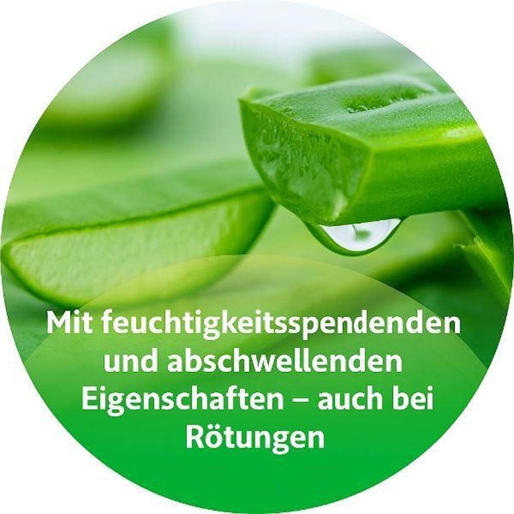Aloe Vera Pflanzenteile mit feuchtigkeitsspendenden Eigenschaften. Für Rötungen.