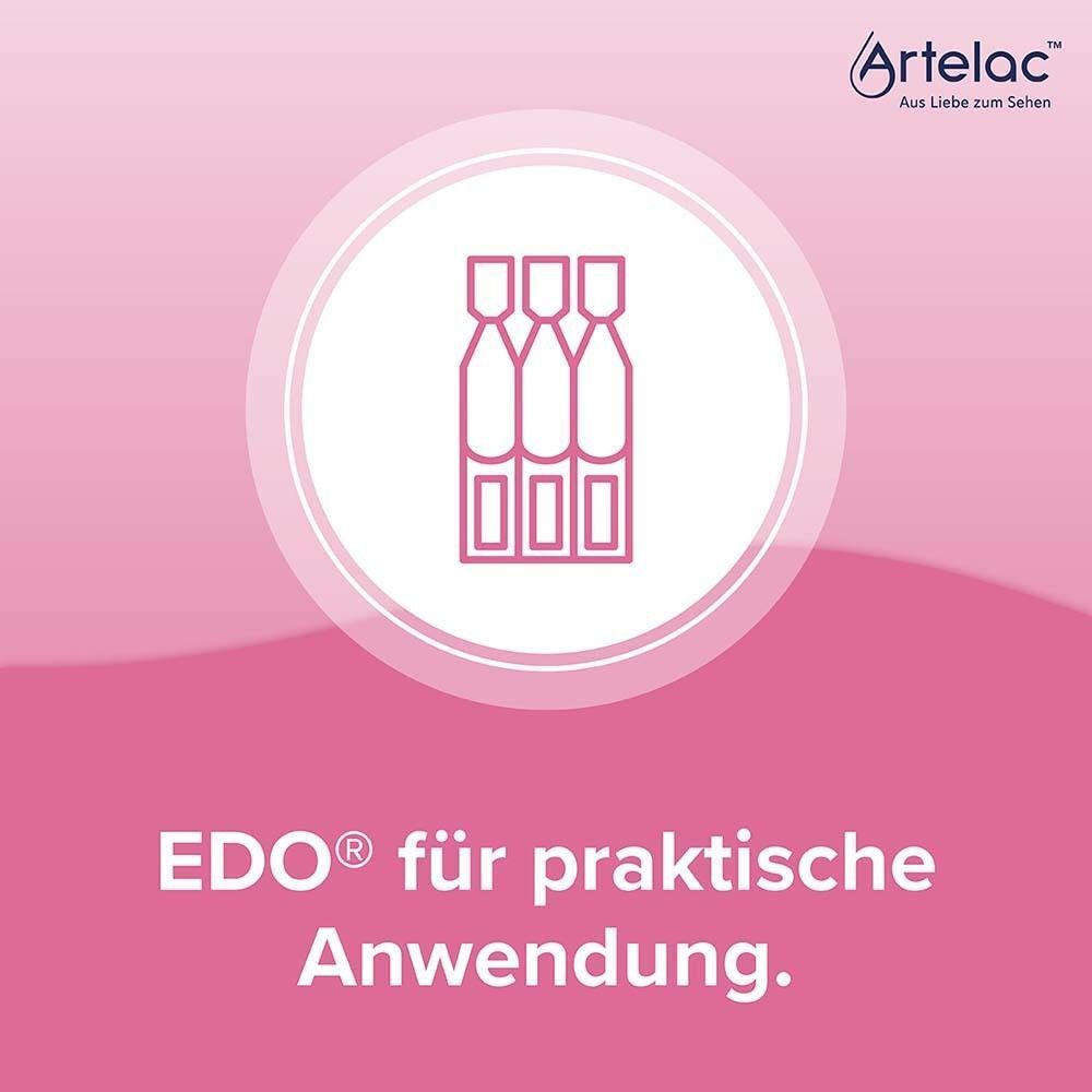 Symbol für drei einzelne Dosen von Augentropfen.