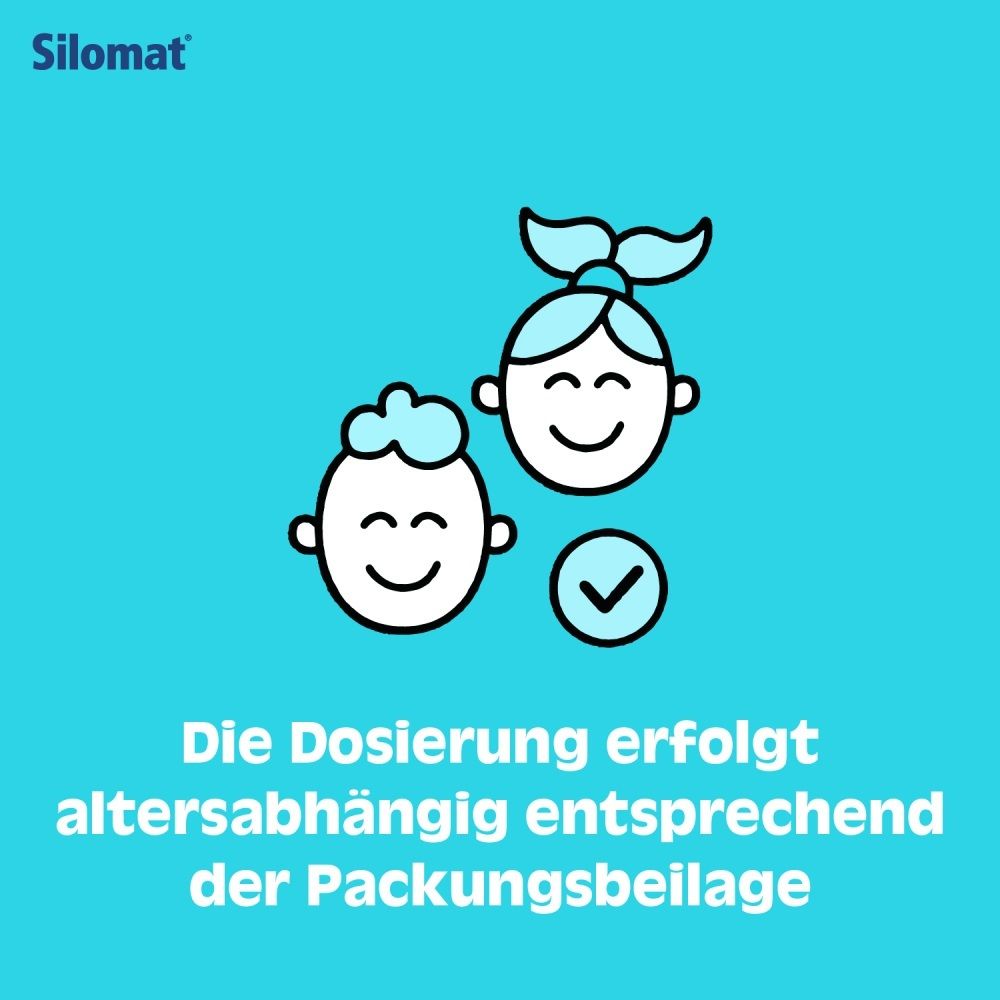 Illustration von Kindern, Dosierung erfolgt altersabhängig gemäß Packungsbeilage.