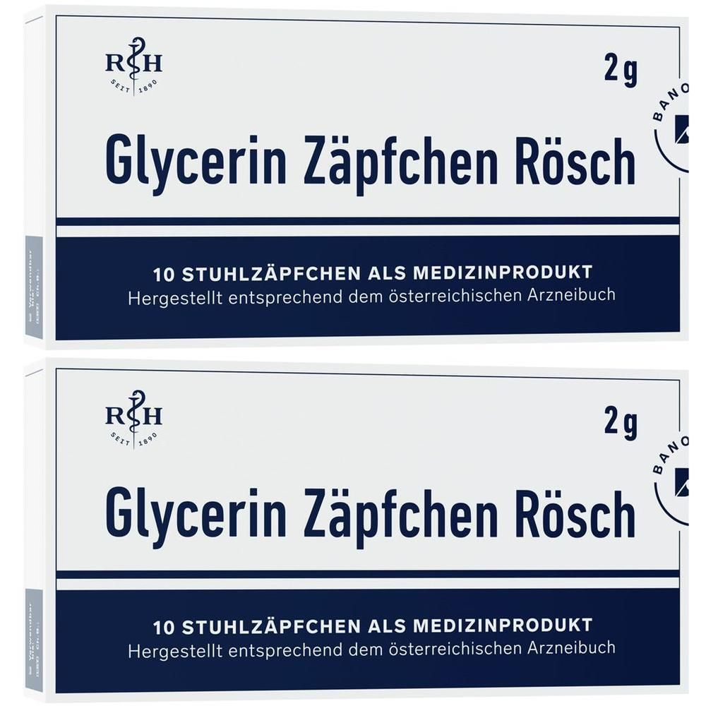 Glycerin Zäpfchen Rösch 2 g gegen Verstopfung 2x 2x10 St Suppositorien