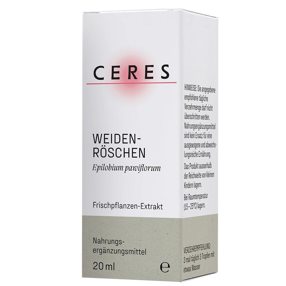 CERES Weidenröschen Epilobium parviflorum Extrakt Tropfen, 20ml, Nahrungsergänzungsmittel, mit Verzehrempfehlung.