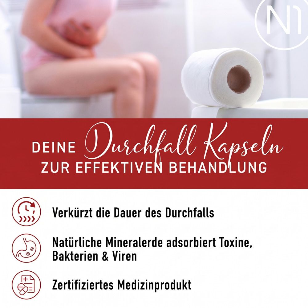 N1 Durchfall Kapseln: Medizinprodukt zur Behandlung von akutem Durchfall.
